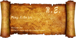 May Edvin névjegykártya